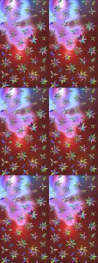 Raster illüstrasyonu. Raster. Kumaş, tekstil, duvar kağıdı baskısı için. Eski usul. Tomurcukları çiçek olan sevimli bir çiçek deseni. Taslak arkaplan.