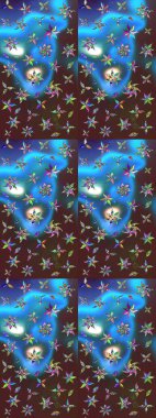 Etnik Mandala havlusu. Taslak süsleme izi. Sınır Kızılderili çiçekli paisley patten. Tebrik kartı geçmişi, boyama kitabı, arkaplan ve tekstil için kullanılabilir. Raster Henna tarzı.