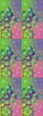 Yeşil ve nötr renklerde çiçekler. Küçük çiçekte sevimli çiçek deseni var..