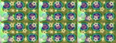 Yeşil, nötr ve mavi renkli kristal kar tanesi. Raster illüstrasyonu.