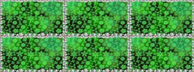 Renkli Yaz Temalı Kusursuz Arkaplan. Düz Çiçek Elementleri Tasarımı. Sevimli çiçek raster deseni. Yeşil renkte çiçekler.