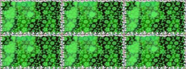 Düz Çiçek Elementleri Tasarımı. Renkli Bahar Temalı Kusursuz Arkaplan. Yeşil renkli çiçekler. Raster illüstrasyonunda kusursuz çiçek deseni.