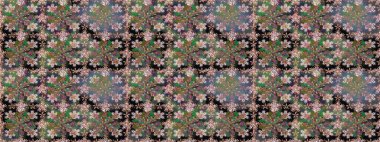 Karalama elementleri. El çizimi Raster çizimi. Duvar kağıdı, web sayfası arka planı, ambalaj kağıdı, davetiye, broşür, afiş veya web sitesi için kusursuz çiçek deseni kullanılabilir.