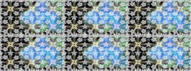 Raster illüstrasyonu. Raster illüstrasyonu. Eskiz tarzı gri renkte. Şirin karalama çiçekleri olan kusursuz çiçek desenleri. El yapımı çiçek ve bitki koleksiyonu.