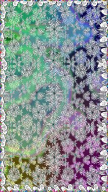 Sevimli çiçek raster deseni. Düz Çiçek Elementleri Tasarımı. Renkli Bahar Temalı Kusursuz Arkaplan. Gri renkli çiçekler.