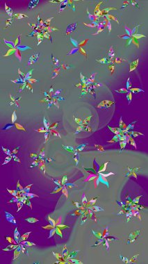 Düz Çiçek Elementleri Tasarımı. Çocuk stili. Çiçekli eskiz arkaplanı. Renkli Bahar Teması çizim şablonu.