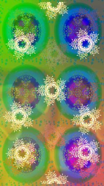 Renkli arka planda izole tatlı kar taneleri. Güzel kar tanesi ikonu. Ağ için güzel bir kar tanesi simgesinin basit bir çizimi. Raster illüstrasyonu.