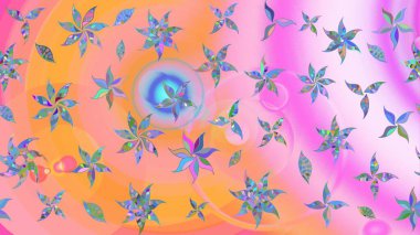 Chichi 'nin kumaş kalıbını çiz. Renkli Bahar Teması eskiz kalıbı. Düz Çiçek Elementleri Tasarımı. Çiçek deseni. Raster illüstrasyonu.