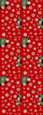 Kırmızı ve nötr renklerde. Raster illüstrasyonu. 3D çiçekler, çizim.