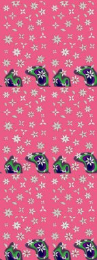 Pembe ve nötr renklerde etnik çiçekli zarif eskiz deseni. Asya Tekstil 'inde Raster Çiçek İllüstrasyonu.