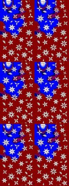 Raster illüstrasyonundaki çiçek desenli çizim. Güzel kumaş deseni. Düz Çiçek Elementleri Tasarımı. Renkli Bahar Teması çizim şablonu.