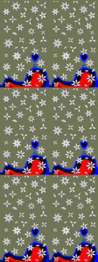 Eskiz geçmişi. Tomurcukları çiçek olan sevimli bir çiçek deseni. Raster illüstrasyonu. Kumaş, tekstil, duvar kağıdı baskısı için. Raster. Antika retro tarzı.