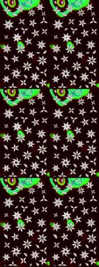 Raster deseni. Bahar çiçekli desen dallı, siyah ve nötr renkler çiçekli siluet.