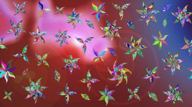 Motley illüstrasyonu. Küçük çiçekte güzel bir desen. Moda baskıları için zarif bir şablon. Kahverengi ve pembe çiçekli bahar çiçekleri. Küçük renkli çiçekler..