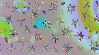 Raster illüstrasyonundaki çiçek desenli çizim. Suluboya tarzında tarafsız ve gri renkte çiçekler.