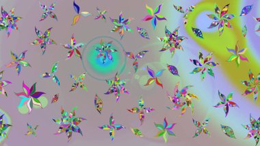 Çiçekli karalama şeklinde Raster çiçek deseni. Yumuşak, bahar çiçekli arka plan. Tarafsız ve gri renkte çiçekler.