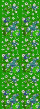 Renkli Bahar Teması eskiz kalıbı. Yeşil ve nötr renklerde çiçekler. Raster illüstrasyonundaki çiçek desenli çizim. Düz Çiçek Elementleri Tasarımı.