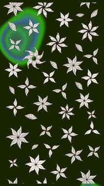 Raster illüstrasyonu. Çiçek deseni. Şatafatlı bahar bahçesi dokusu. Gri ve nötr renkte çiçekler. Gri ve nötr renkler üzerine çiçek çizimi.