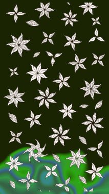 Düz Çiçek Elementleri Tasarımı. Gri ve yeşil renkli çiçekler. Çiçek desenli eskiz, yaz çiçekleri. Renkli Bahar Teması çizim şablonu.