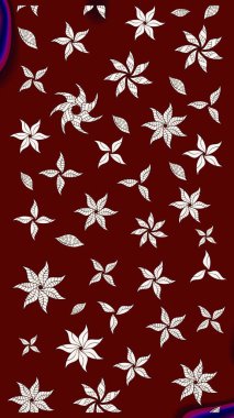 Renkli Bahar Teması eskiz kalıbı. Düz Çiçek Elementleri Tasarımı. Raster illüstrasyonundaki çiçek desenli çizim. Kırmızı ve nötr renkte çiçekler.