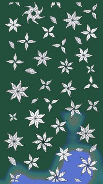 Çiçek kolajı. Doğa. Çiçek kompozisyonu. Küçük çiçekte güzel bir desen var. Raster deseni. Çiçek arkaplan. - yeşil ve tarafsız çiçekler.