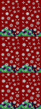 Küçük çiçekli yay deseni çiz. Raster illüstrasyonu. Suluboya stilinde kırmızı ve nötr renkler üzerine.