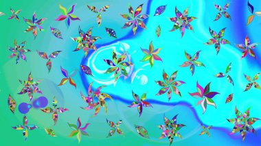 Kumaş, tekstil, duvar kağıdı baskısı için. Tomurcukları papatya çiçekleri olan sevimli bir çiçek deseni. Eskiz geçmişi. Raster illüstrasyonu. Eski usul. Miles Fleur, dandik süs.