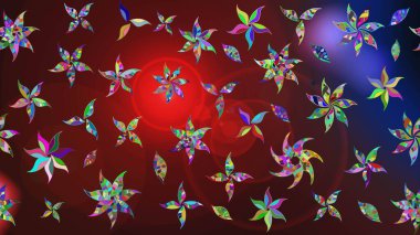 Kahverengi ve kırmızı renkte çiçekler. Gömlek baskısı için çiçek boyası. Çiçek eskiz kalıbı geçmişi.