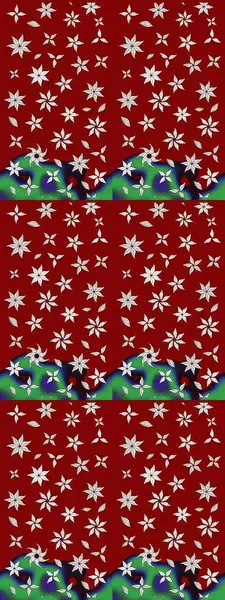 Küçük çiçekli yay deseni çiz. Raster illüstrasyonu. Suluboya stilinde kırmızı ve nötr renkler üzerine.