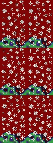 Küçük çiçekli yay deseni çiz. Raster illüstrasyonu. Suluboya stilinde kırmızı ve nötr renkler üzerine.