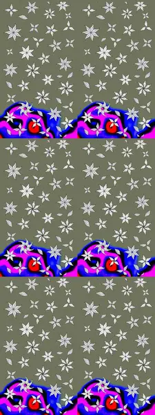 Yeşil ve nötr renklerde parlak çiçekli halı deseni.