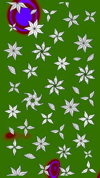 Çiçek buketleriyle klasik bir eskiz şekli. Raster illüstrasyonu. Yeşil ve nötr renklerde.