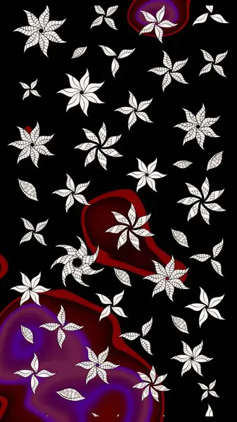 Motley illüstrasyonu. Çiçekli bahar çiçekleri. Moda baskıları için zarif bir şablon. Küçük renkli çiçekler. Küçük çiçekte şirin desenler.