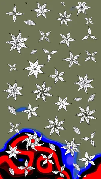 Çiçek. Taslak dekoratif arka plan, çiçek mandala. Raster illüstrasyonu. Yeşil ve siyah renklerde.