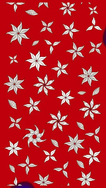 Çiçek desenli çizim. Kırmızı ve nötr renklerde çiçekler. Asya tekstil tarzında. Raster illüstrasyonu. Raster illüstrasyonu.