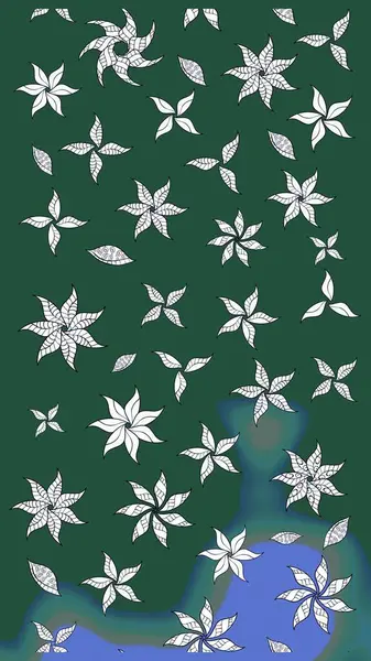 Çiçek kolajı. Doğa. Çiçek kompozisyonu. Küçük çiçekte güzel bir desen var. Raster deseni. Çiçek arkaplan. - yeşil ve tarafsız çiçekler.