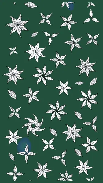 Raster illüstrasyonu. Raster illüstrasyonu. Asya tekstil tarzında. Çiçek desenli çizim. Yeşil ve nötr renkte çiçekler.