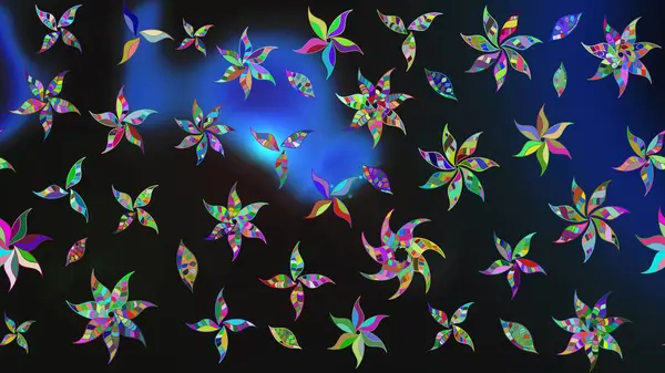 Renkli Bahar Teması eskiz kalıbı. Düz Çiçek Elementleri Tasarımı. Çiçekli çizim şekli. Gri ve mavi renkte çiçekler.