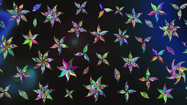 Raster illüstrasyonu. Düz Çiçek Elementleri Tasarımı. Renkli Bahar Teması eskiz kalıbı. Karalama çiçeği. Güzel kumaş deseni. Zentangle soyut çiçekleri.