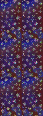 Şatafatlı bahar bahçesi dokusu. Mor ve mor renkte çiçek çizimi. Raster illüstrasyonu. Çiçek deseni. Mor ve mor renkte çiçekler.