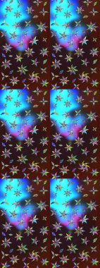 Renkli Bahar Teması eskiz kalıbı. Kahverengi ve mavi renkli çiçekler. Güzel çiçek deseni. Düz Çiçek Elementleri Tasarımı.