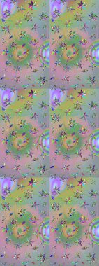 Tekstil, kumaş, kapaklar, duvar kağıtları, baskı, naylon, koleksiyon defteri, örgü, dekupaj için güzel bir eskiz. Küçük nötr ve yeşil çiçeklerle oldukça kaliteli besin torbası deseni.