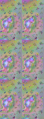 Çizim çiçek deseni duvar kağıdı, web sitesi arka planı, ambalaj kağıdı, davetiye, broşür, afiş veya web sitesi için kullanılabilir. El çizimi Raster çizimi. Parlak elementlerin.