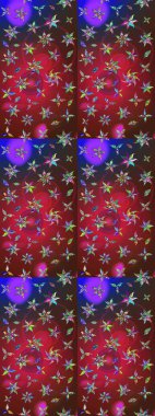 Çiçek izi. Çiçekler suluboya tarzında kırmızı ve kahverengi renklerde. Suluboya çizim deseni.