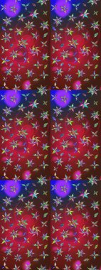 Çiçek izi. Çiçekler suluboya tarzında kırmızı ve kahverengi renklerde. Suluboya çizim deseni.