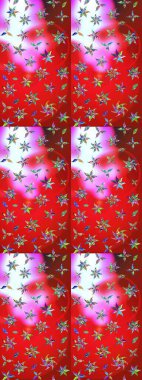 Kırmızı ve pembe renkte çiçekler. Gömlek baskısı için çiçek boyası. Çiçek eskiz kalıbı geçmişi.