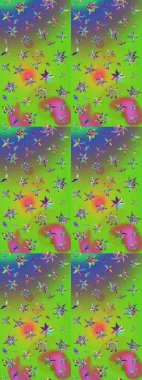 Renkli Bahar Teması eskiz kalıbı. Raster güzel kumaş deseni çiziyor. Çiçek deseni. Düz Çiçek Elementleri Tasarımı.