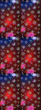 Şirin çiçek elementleri. Düz Çiçek Elementleri Tasarımı. Taslak desenli, modaya uygun kumaş deseni. Renkli Bahar Teması eskiz kalıbı. Raster illüstrasyonu.