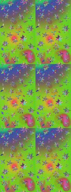 Düğün davetiyeleri için çiçek deseni, tebrik kartları, hatıra defteri, baskı, hediye paketi, imalat. Düzenlenebilir. Yeşil çizim desenli zarif bir eskiz. Suluboya şeklinde mor çiçekler, tasarım elementleri.