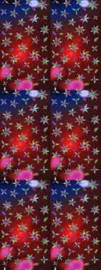 Şirin çiçek elementleri. Düz Çiçek Elementleri Tasarımı. Taslak desenli, modaya uygun kumaş deseni. Renkli Bahar Teması eskiz kalıbı. Raster illüstrasyonu.